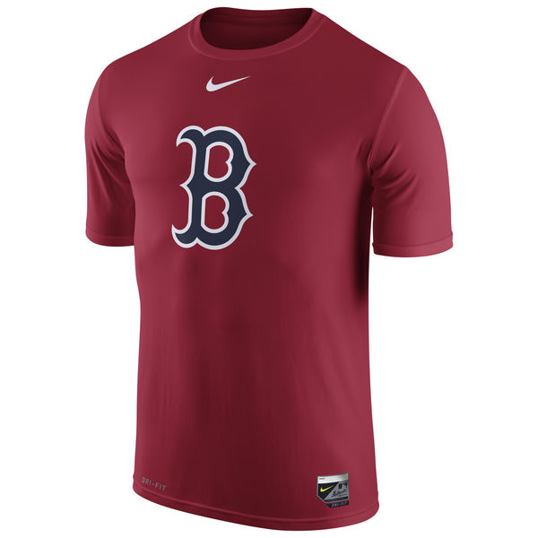 MLB Men Boston Red Sox Nike Authentic Collection Legend Logo 1.5 Performance TShirt Red->customized ncaa jersey->Custom Jersey